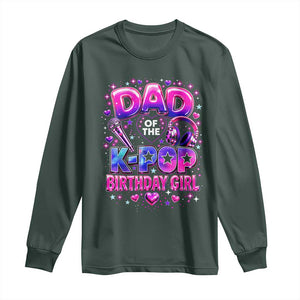 Dad Of The KPop Birthday Girl Glossy Balloon Music Lover Long Sleeve Shirt Cute Family Matching Party Graphic