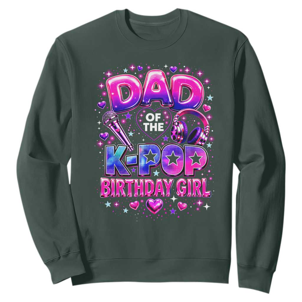 Dad Of The KPop Birthday Girl Glossy Balloon Music Lover Sweatshirt Cute Family Matching Party Graphic