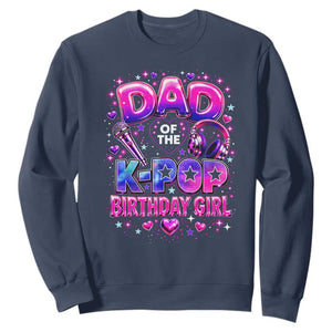 Dad Of The KPop Birthday Girl Glossy Balloon Music Lover Sweatshirt Cute Family Matching Party Graphic