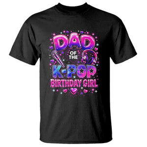 Dad Of The KPop Birthday Girl Glossy Balloon Music Lover T Shirt Cute Family Matching Party Graphic