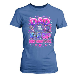 Dad Of The KPop Birthday Girl Glossy Balloon Music Lover T Shirt For Women Cute Family Matching Party Graphic