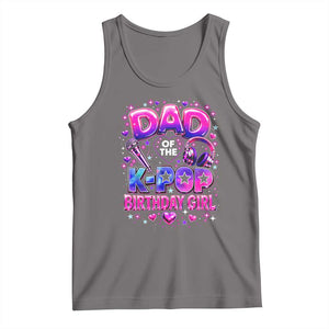 Dad Of The KPop Birthday Girl Glossy Balloon Music Lover Tank Top Cute Family Matching Party Graphic