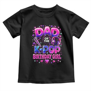 Dad Of The KPop Birthday Girl Glossy Balloon Music Lover Toddler T Shirt Cute Family Matching Party Graphic