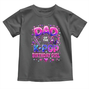 Dad Of The KPop Birthday Girl Glossy Balloon Music Lover Toddler T Shirt Cute Family Matching Party Graphic