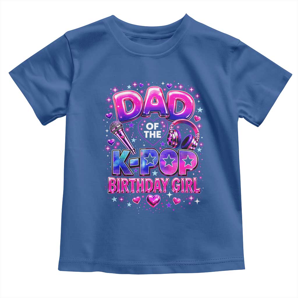 Dad Of The KPop Birthday Girl Glossy Balloon Music Lover Toddler T Shirt Cute Family Matching Party Graphic