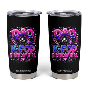 Dad Of The KPop Birthday Girl Glossy Balloon Music Lover Tumbler Cup Cute Family Matching Party Graphic