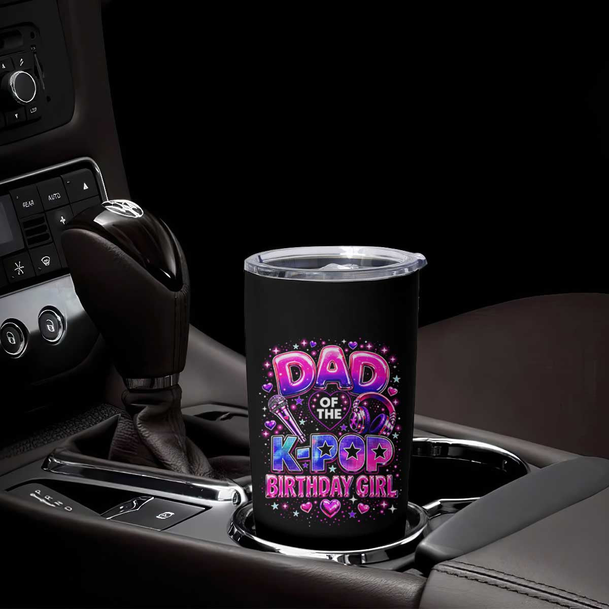 Dad Of The KPop Birthday Girl Glossy Balloon Music Lover Tumbler Cup Cute Family Matching Party Graphic