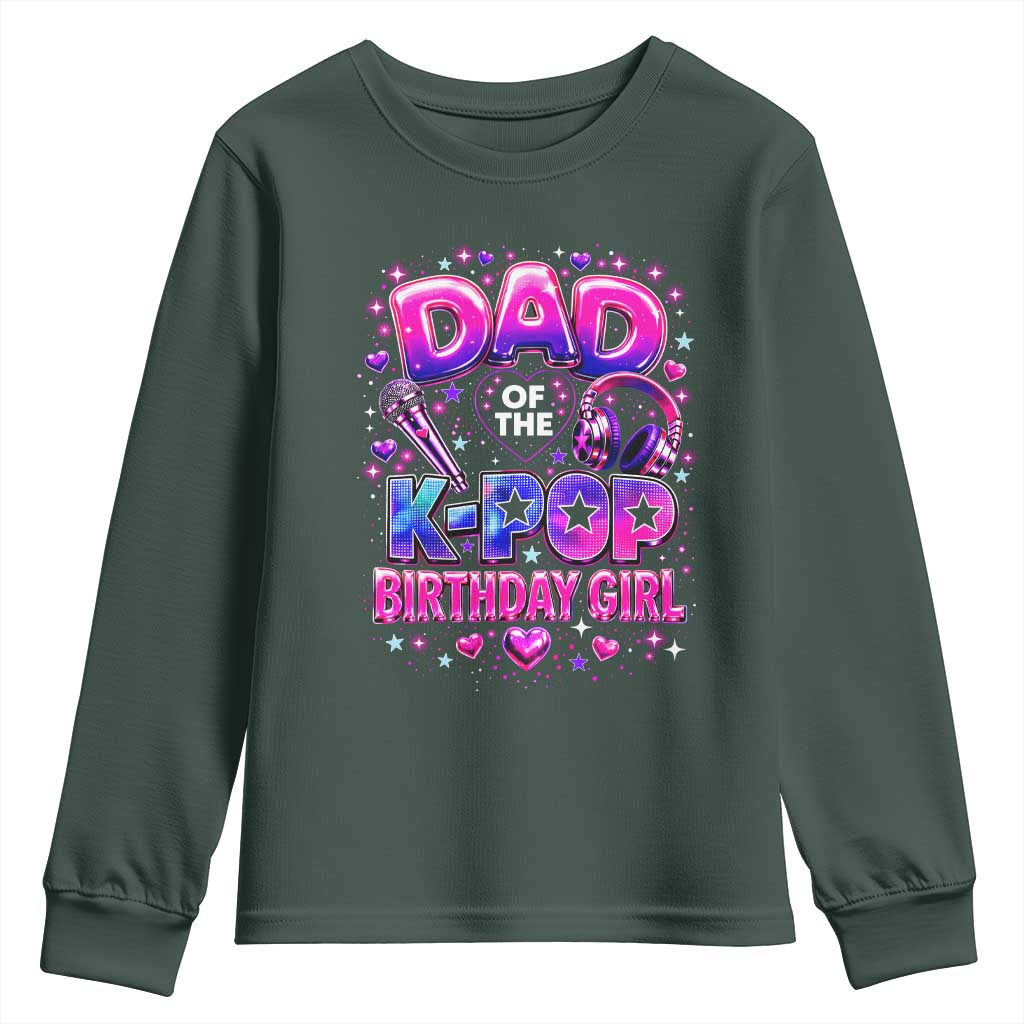 Dad Of The KPop Birthday Girl Glossy Balloon Music Lover Youth Sweatshirt Cute Family Matching Party Graphic