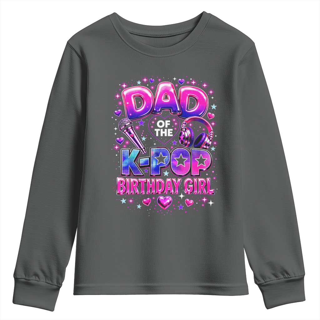Dad Of The KPop Birthday Girl Glossy Balloon Music Lover Youth Sweatshirt Cute Family Matching Party Graphic