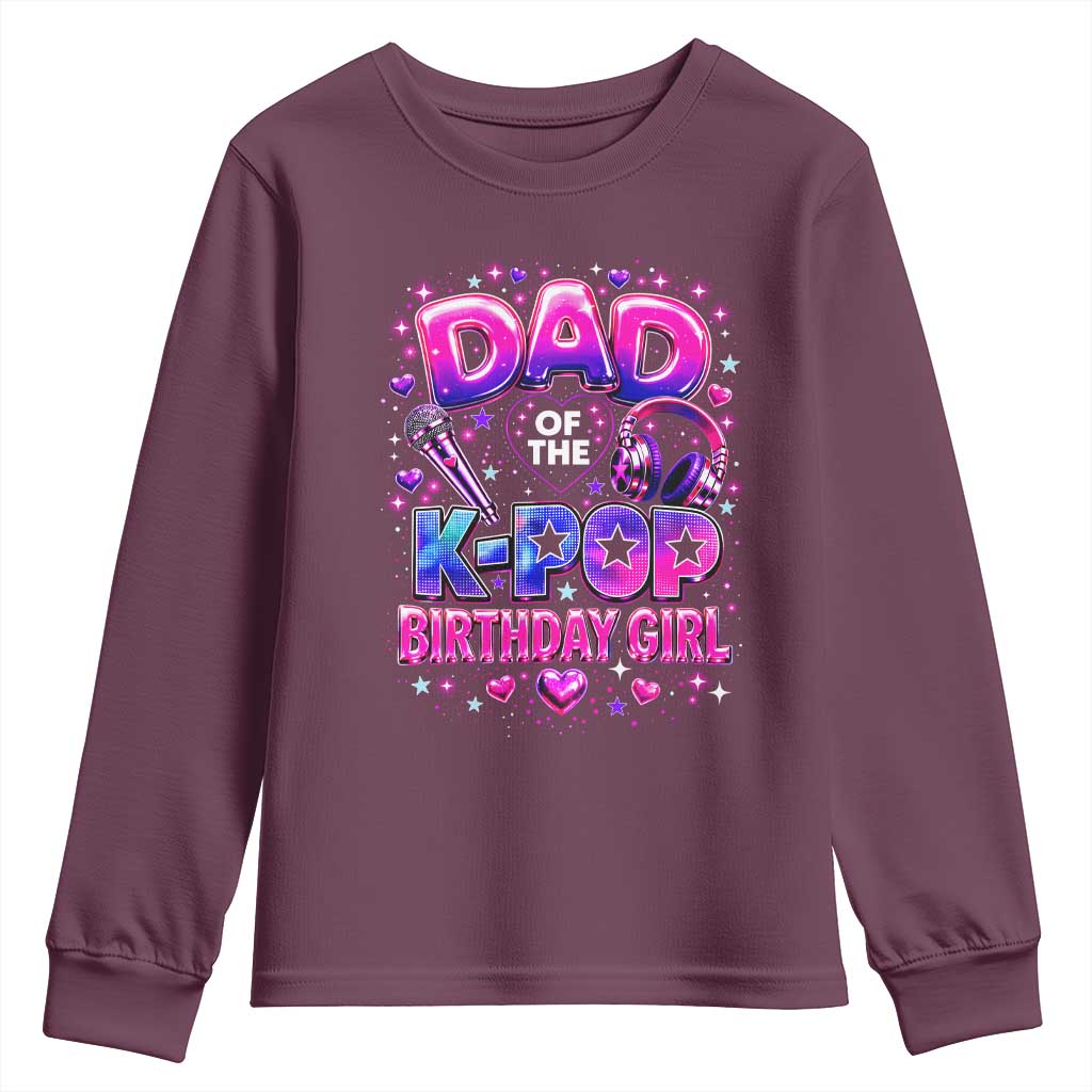 Dad Of The KPop Birthday Girl Glossy Balloon Music Lover Youth Sweatshirt Cute Family Matching Party Graphic