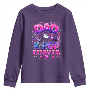 Dad Of The KPop Birthday Girl Glossy Balloon Music Lover Youth Sweatshirt Cute Family Matching Party Graphic