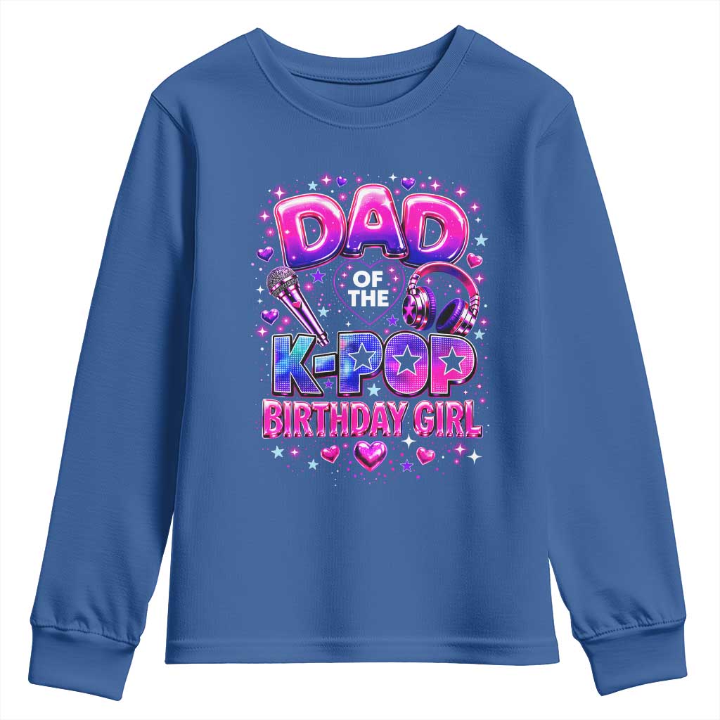 Dad Of The KPop Birthday Girl Glossy Balloon Music Lover Youth Sweatshirt Cute Family Matching Party Graphic