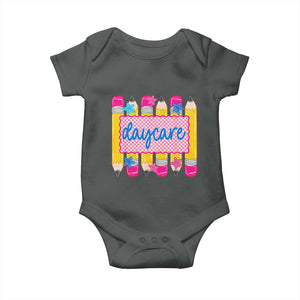 Cute Daycare Teacher Yellow Pencils Graphic Baby Onesie Retro Back to School Childcare Gift