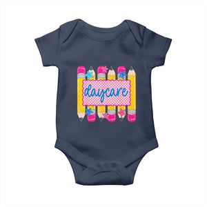 Cute Daycare Teacher Yellow Pencils Graphic Baby Onesie Retro Back to School Childcare Gift