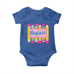 Cute Daycare Teacher Yellow Pencils Graphic Baby Onesie Retro Back to School Childcare Gift