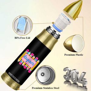Cute Daycare Teacher Yellow Pencils Graphic Bullet Tumbler Retro Back to School Childcare Gift