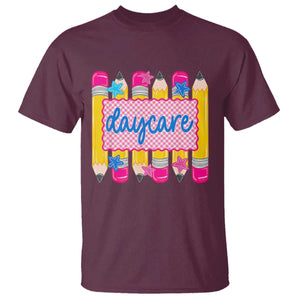 Cute Daycare Teacher Yellow Pencils Graphic T Shirt Retro Back to School Childcare Gift