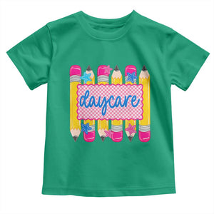 Cute Daycare Teacher Yellow Pencils Graphic Toddler T Shirt Retro Back to School Childcare Gift