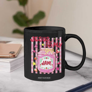 Cute Christian Faith Preppy Graphic Coffee Mug Jesus Is My Jam Strawberry Fruit Jar