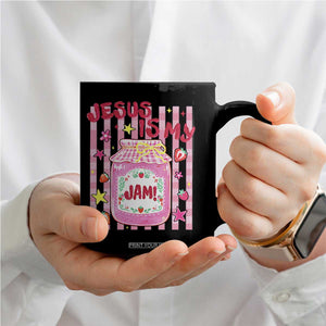Cute Christian Faith Preppy Graphic Coffee Mug Jesus Is My Jam Strawberry Fruit Jar