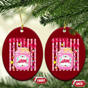 Cute Christian Faith Preppy Graphic Ceramic Ornament Jesus Is My Jam Strawberry Fruit Jar