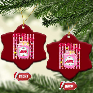 Cute Christian Faith Preppy Graphic Ceramic Ornament Jesus Is My Jam Strawberry Fruit Jar