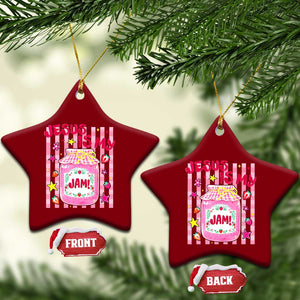 Cute Christian Faith Preppy Graphic Ceramic Ornament Jesus Is My Jam Strawberry Fruit Jar