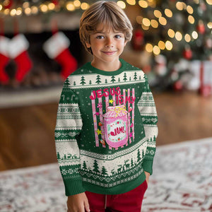 Cute Christian Faith Preppy Graphic Ugly Christmas Sweater Jesus Is My Jam Strawberry Fruit Jar