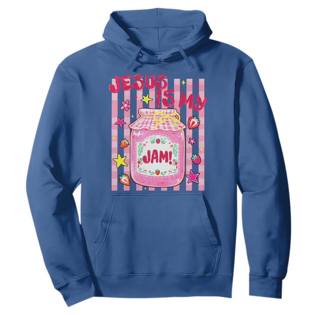 Cute Christian Faith Preppy Graphic Hoodie Jesus Is My Jam Strawberry Fruit Jar