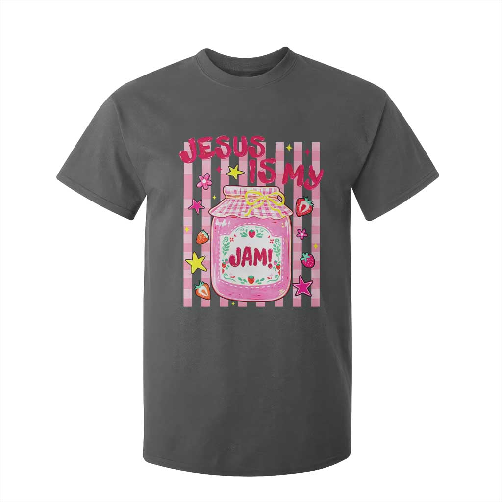 Cute Christian Faith Preppy Graphic T Shirt For Kid Jesus Is My Jam Strawberry Fruit Jar