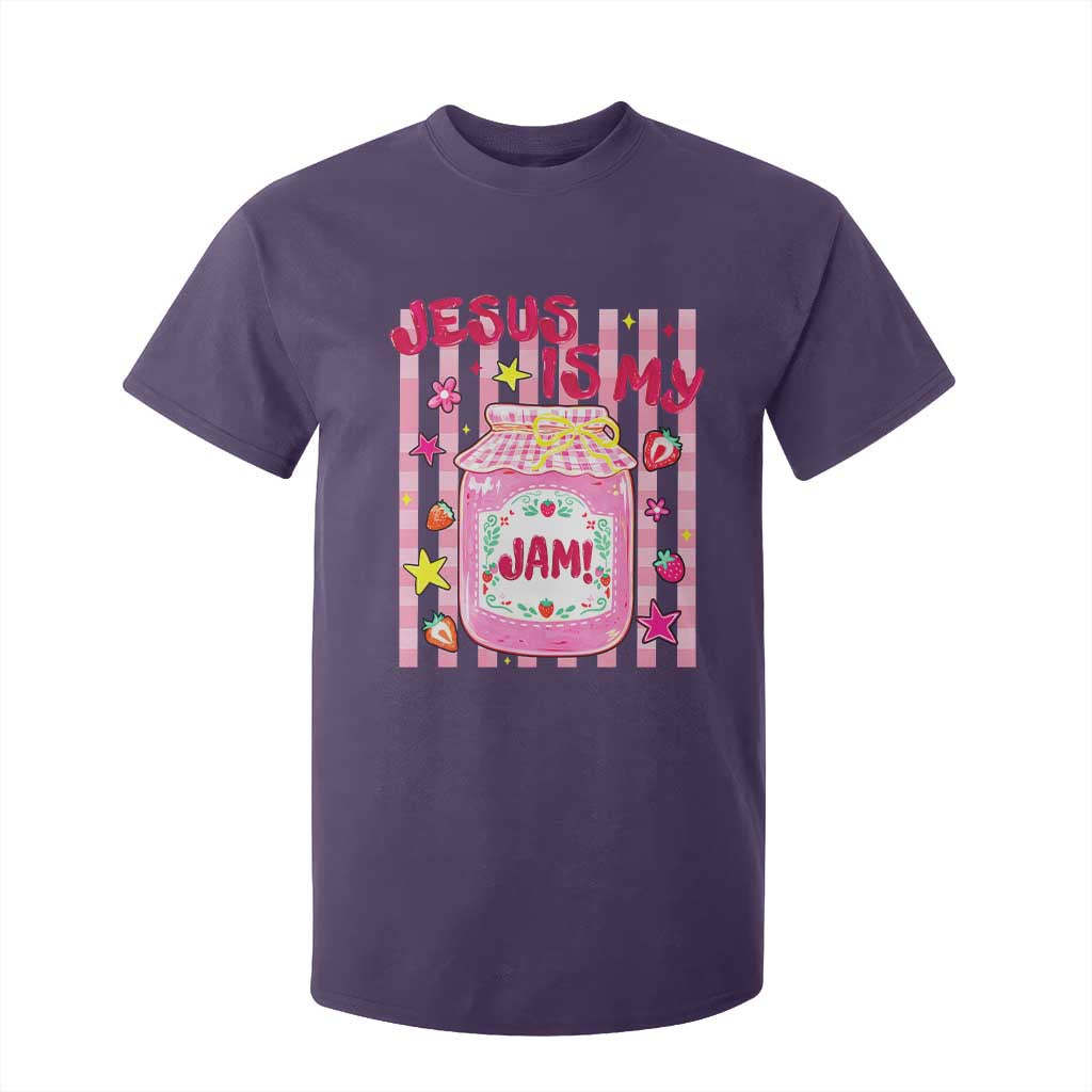Cute Christian Faith Preppy Graphic T Shirt For Kid Jesus Is My Jam Strawberry Fruit Jar