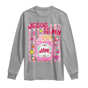 Cute Christian Faith Preppy Graphic Long Sleeve Shirt Jesus Is My Jam Strawberry Fruit Jar