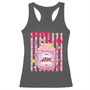 Cute Christian Faith Preppy Graphic Racerback Tank Top Jesus Is My Jam Strawberry Fruit Jar