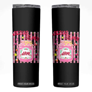 Cute Christian Faith Preppy Graphic Skinny Tumbler Jesus Is My Jam Strawberry Fruit Jar