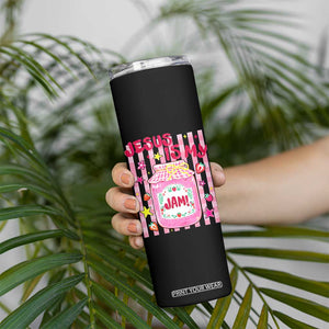 Cute Christian Faith Preppy Graphic Skinny Tumbler Jesus Is My Jam Strawberry Fruit Jar
