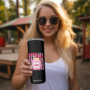 Cute Christian Faith Preppy Graphic Skinny Tumbler Jesus Is My Jam Strawberry Fruit Jar