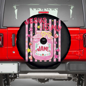 Cute Christian Faith Preppy Graphic Spare Tire Cover Jesus Is My Jam Strawberry Fruit Jar