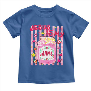 Cute Christian Faith Preppy Graphic Toddler T Shirt Jesus Is My Jam Strawberry Fruit Jar