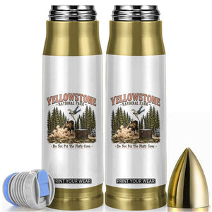 Do Not Pet The Fluffy Cows Yellowstone National Park Bullet Tumbler Funny Vintage Bison Tourist Attack Graphic