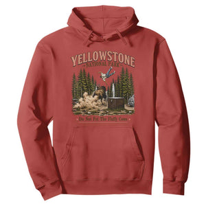 Do Not Pet The Fluffy Cows Yellowstone National Park Hoodie Funny Vintage Bison Tourist Attack Graphic