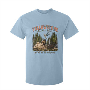 Do Not Pet The Fluffy Cows Yellowstone National Park T Shirt For Kid Funny Vintage Bison Tourist Attack Graphic