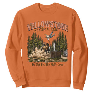 Do Not Pet The Fluffy Cows Yellowstone National Park Sweatshirt Funny Vintage Bison Tourist Attack Graphic