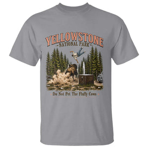 Do Not Pet The Fluffy Cows Yellowstone National Park T Shirt Funny Vintage Bison Tourist Attack Graphic