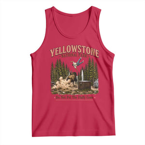Do Not Pet The Fluffy Cows Yellowstone National Park Tank Top Funny Vintage Bison Tourist Attack Graphic