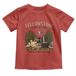 Do Not Pet The Fluffy Cows Yellowstone National Park Toddler T Shirt Funny Vintage Bison Tourist Attack Graphic
