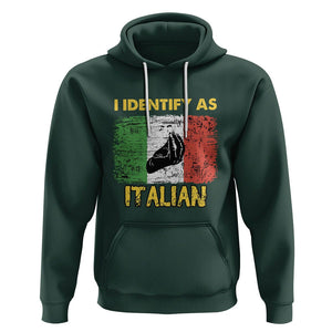 Funny Italian Hoodie I Identify As Italian Pride Hand Gesture Italy TS02 Dark Forest Green Printyourwear