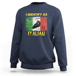 Funny Italian Sweatshirt I Identify As Italian Pride Hand Gesture Italy TS02 Navy Printyourwear