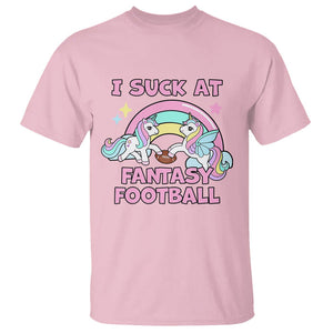 Fantasy Football T Shirt Unicorn Rainbow Funny Loser I Suck At TS02 Light Pink Printyourwear