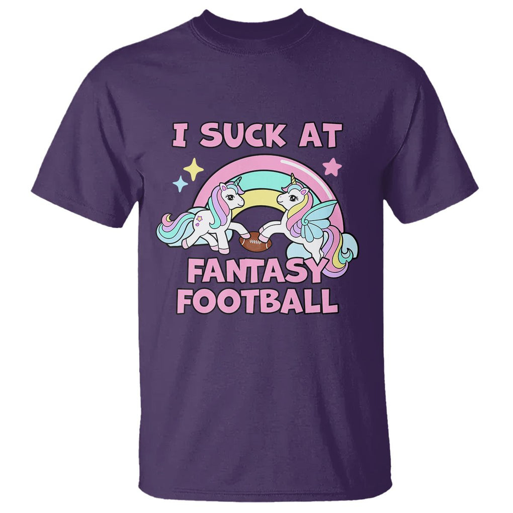 Fantasy Football T Shirt Unicorn Rainbow Funny Loser I Suck At TS02 Purple Printyourwear