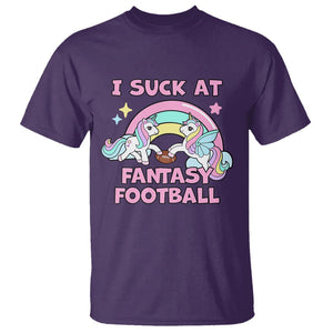 Fantasy Football T Shirt Unicorn Rainbow Funny Loser I Suck At TS02 Purple Printyourwear
